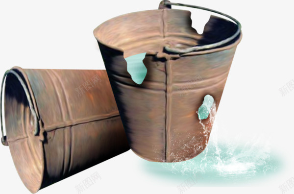地上的铁桶png免抠素材_新图网 https://ixintu.com 地上的铁桶 漏水的铁桶 铁桶素材 铁通