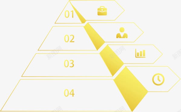 金字塔png免抠素材_新图网 https://ixintu.com 塔 金字塔 金色 黄色