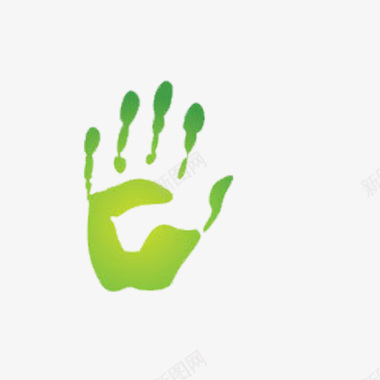 小清新绿色的安全的手掌标识图标图标