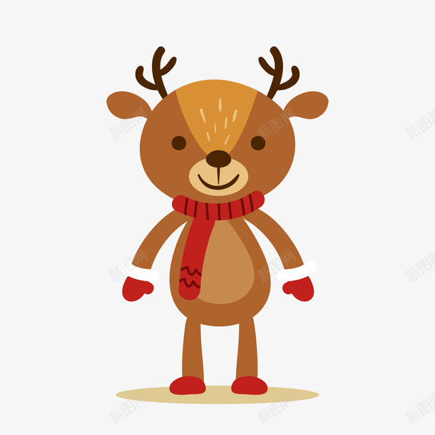 可爱圣诞节驯鹿png免抠素材_新图网 https://ixintu.com 卡通动物 卡通小鹿 可爱 圣诞节动物 圣诞节装饰 驯鹿