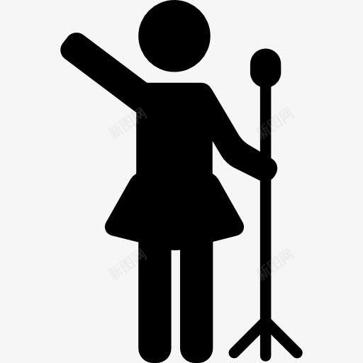 女孩在唱歌图标png_新图网 https://ixintu.com 人 唱 女人 歌 音乐 麦克风