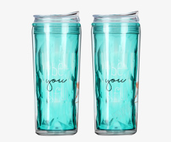 双层塑料双层透明塑料杯高清图片