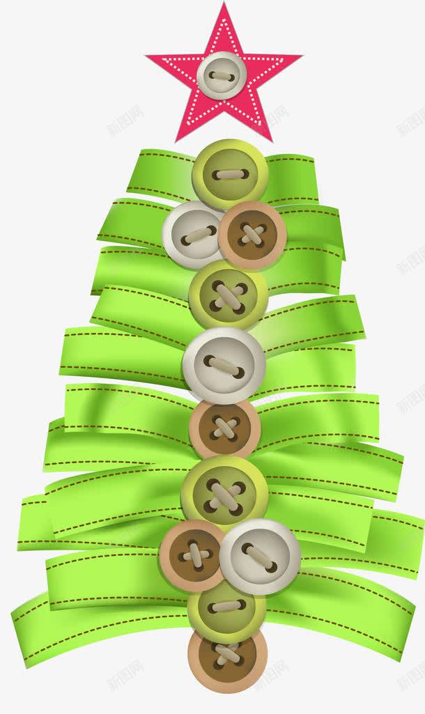 圣诞纽扣与绿色丝带png免抠素材_新图网 https://ixintu.com 卡通 圣诞 圣诞图片 圣诞素材 圣诞纽扣 矢量圣诞 绿色丝带