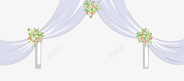 婚礼场景png免抠素材_新图网 https://ixintu.com 婚礼场景 婚礼花柱 素材 紫色 花柱