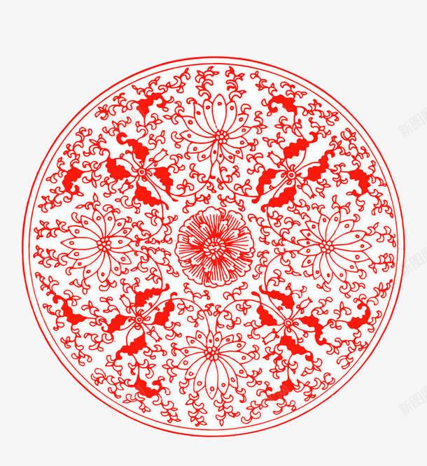 传统装饰花纹png免抠素材_新图网 https://ixintu.com 传统 白色底纹 红色线条 装饰