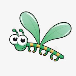 绿色卡通蜻蜓素材