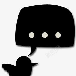 黑色对话框小鸟对话框图标png_新图网 https://ixintu.com 图标 对话框 小鸟 黑色