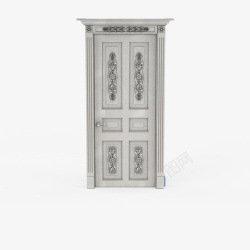 复古门夈白色欧式花纹复古雕花门高清图片
