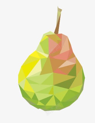 多边形梨子png免抠素材_新图网 https://ixintu.com 多边形 手绘 梨子 水果 绘画 食物