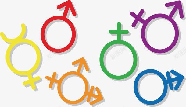彩色男女性别符号图标图标