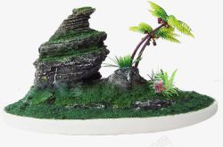 创意手绘合成园林景观椰子树素材