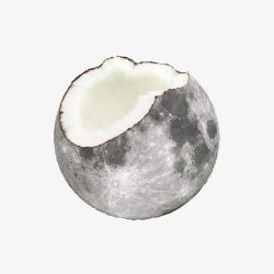 创意月球椰子壳素材