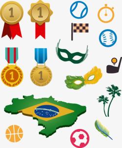地体巴西里约奥运会装饰元素高清图片