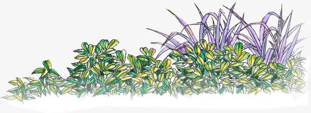 手绘绘画植物景观png免抠素材_新图网 https://ixintu.com 景观 植物 绘画
