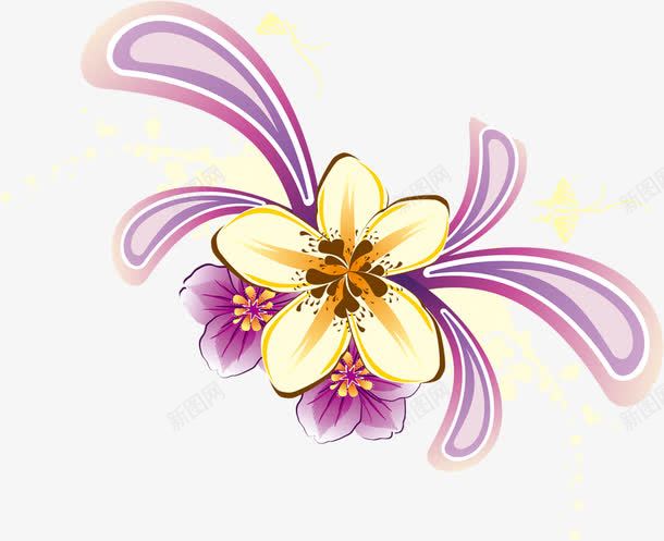 紫黄色花朵海报教师节png免抠素材_新图网 https://ixintu.com 教师节 海报 花朵 黄色