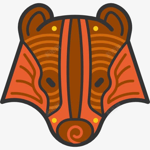 獾图标png_新图网 https://ixintu.com 动物 哺乳动物 土著 头 獾 部落 野生动物