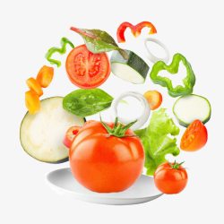 盘子里的蔬菜素材