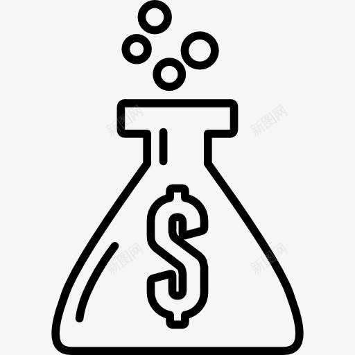 钱实验图标png_新图网 https://ixintu.com 中风图标 商业 实验 摇瓶 科学 符号 美元 货币