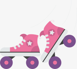 粉紫色轮滑鞋矢量图素材