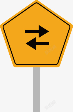 五边形路牌五边形黄色路牌矢量图高清图片