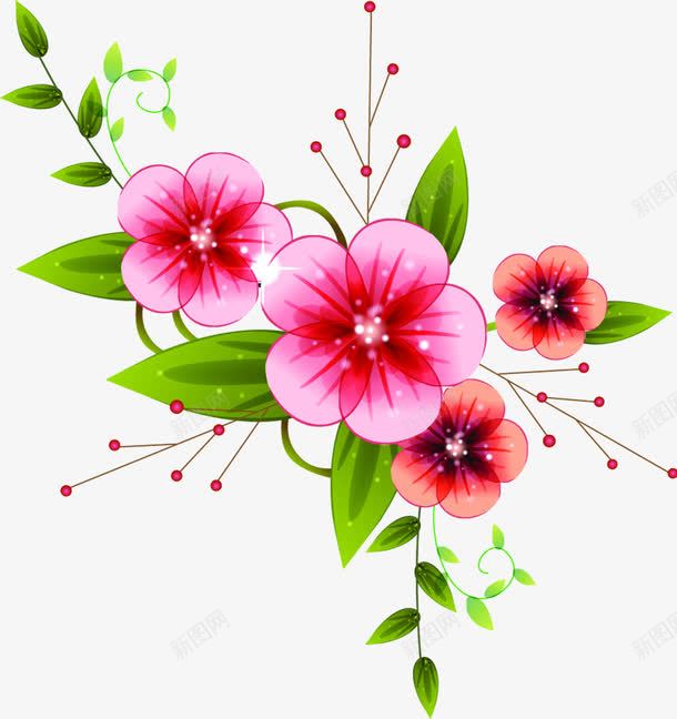 粉色唯美花朵植物装饰png免抠素材_新图网 https://ixintu.com 植物 粉色 花朵 装饰 设计