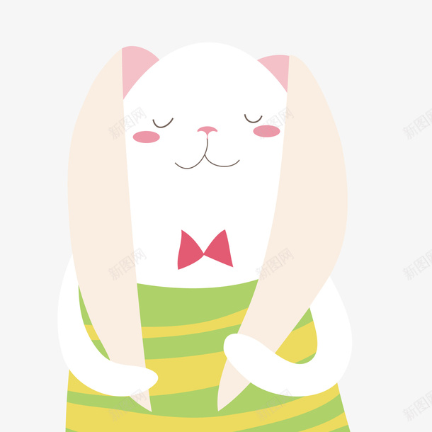 卡通拉着耳朵的小兔子矢量图ai免抠素材_新图网 https://ixintu.com 动物设计 卡通 可爱 复活节 小兔子 拉着耳朵 矢量图