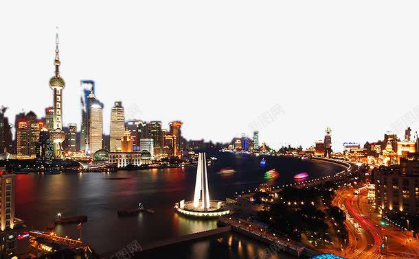 上海黄浦江夜景png免抠素材_新图网 https://ixintu.com 名胜古迹 旅游风景 著名建筑