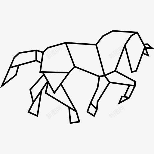 马的形状的多边形的形状图标png_新图网 https://ixintu.com 动物 多角形 多边形 形成 形状 白 马