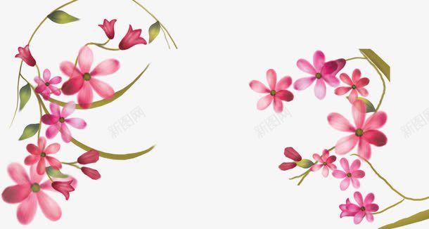 粉色唯美水彩花朵植物png免抠素材_新图网 https://ixintu.com 植物 水彩 粉色 花朵