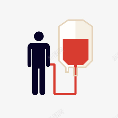 扁平化卡通献血图标矢量图图标
