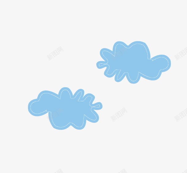 蓝色云朵边框png免抠素材_新图网 https://ixintu.com 可爱边框 矢量边框 蓝色云朵边框