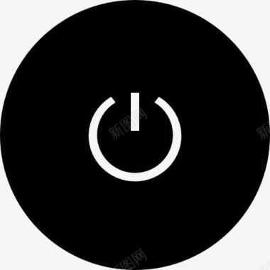 黑色的圆形按钮电源图标图标