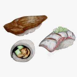 肉片寿司手绘画片素材