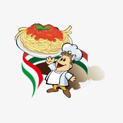 意大利面和厨师素材
