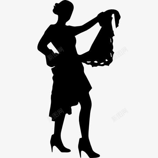 弗拉门戈舞者的剪影女人图标png_新图网 https://ixintu.com 人 人的剪影 女人 弗拉门戈的图标 跳舞
