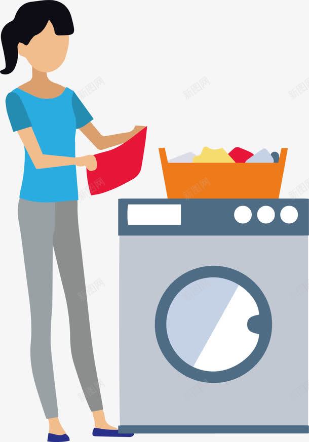 洗衣服png免抠素材_新图网 https://ixintu.com 劳动 洗衣服 洗衣机 矢量打扫卫生