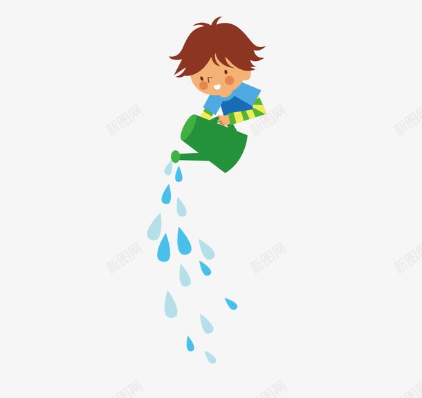 浇水的小男孩png免抠素材_新图网 https://ixintu.com 水 洒水壶 男孩 矢量洒水壶