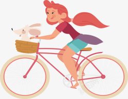 粉红单车骑自行车的女孩高清图片