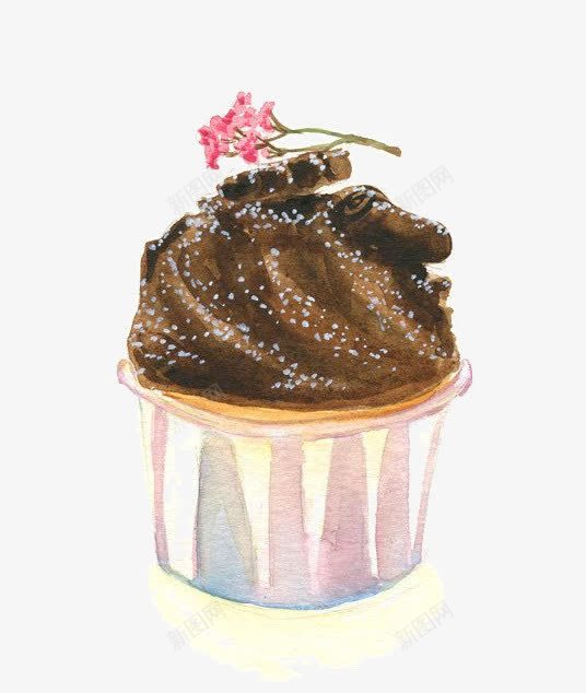 水彩纸杯巧克力蛋糕png免抠素材_新图网 https://ixintu.com 卡通 巧克力蛋糕 手绘 水彩 纸杯蛋糕 蛋糕