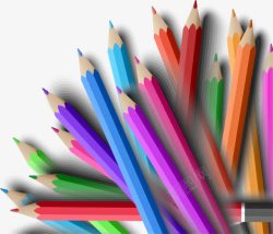 卡通手绘彩色学习用品铅笔素材
