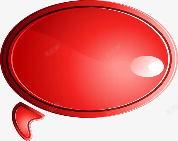 红色椭圆对话框矢量图ai免抠素材_新图网 https://ixintu.com 对话框 彩色对话框 手绘对话框 椭圆 红色 矢量图