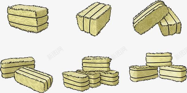 饲料草png免抠素材_新图网 https://ixintu.com 一捆捆干草 喂马 牛羊饲料 粮食 草料