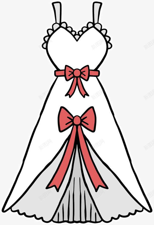 白色吊带婚纱png免抠素材_新图网 https://ixintu.com 吊带裙 手绘婚纱 洁白的婚纱 白色婚纱 矢量素材