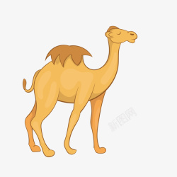 黄色动物骆驼案矢量图素材