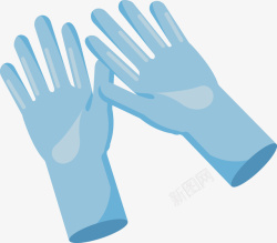 一双蓝色手套矢量图素材