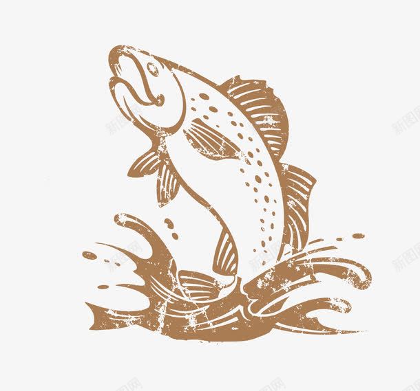 卡通画png免抠素材_新图网 https://ixintu.com 水中的鱼 跳跃的鱼 鱼