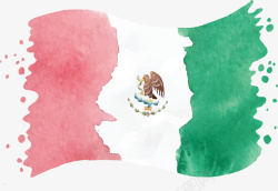水彩手绘墨西哥国旗矢量图素材