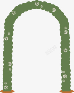 绿色花拱门矢量图素材