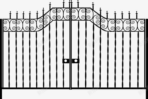 欧式花纹铁门图png免抠素材_新图网 https://ixintu.com 大门 小区大门 小区门 矢量大门 矢量铁门 铁门 门