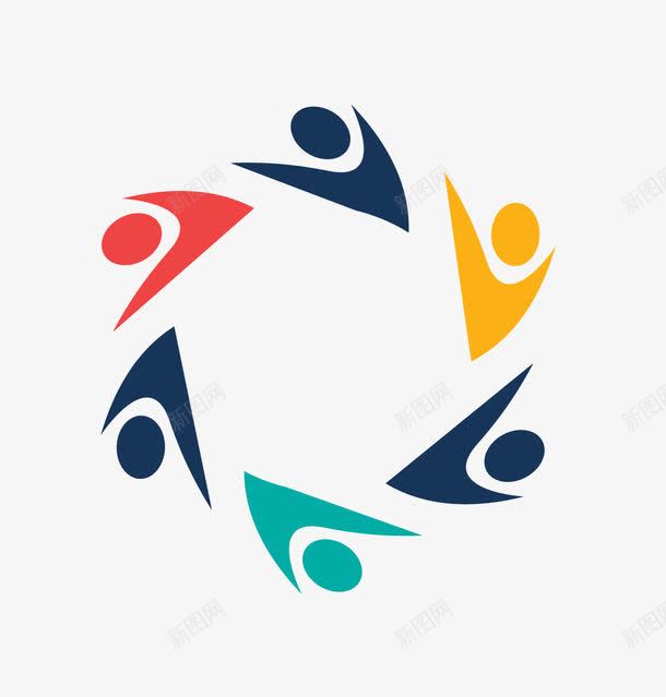 手绘彩色人形logo图标png_新图网 https://ixintu.com logo设计 创意logo 手绘 手绘人形logo